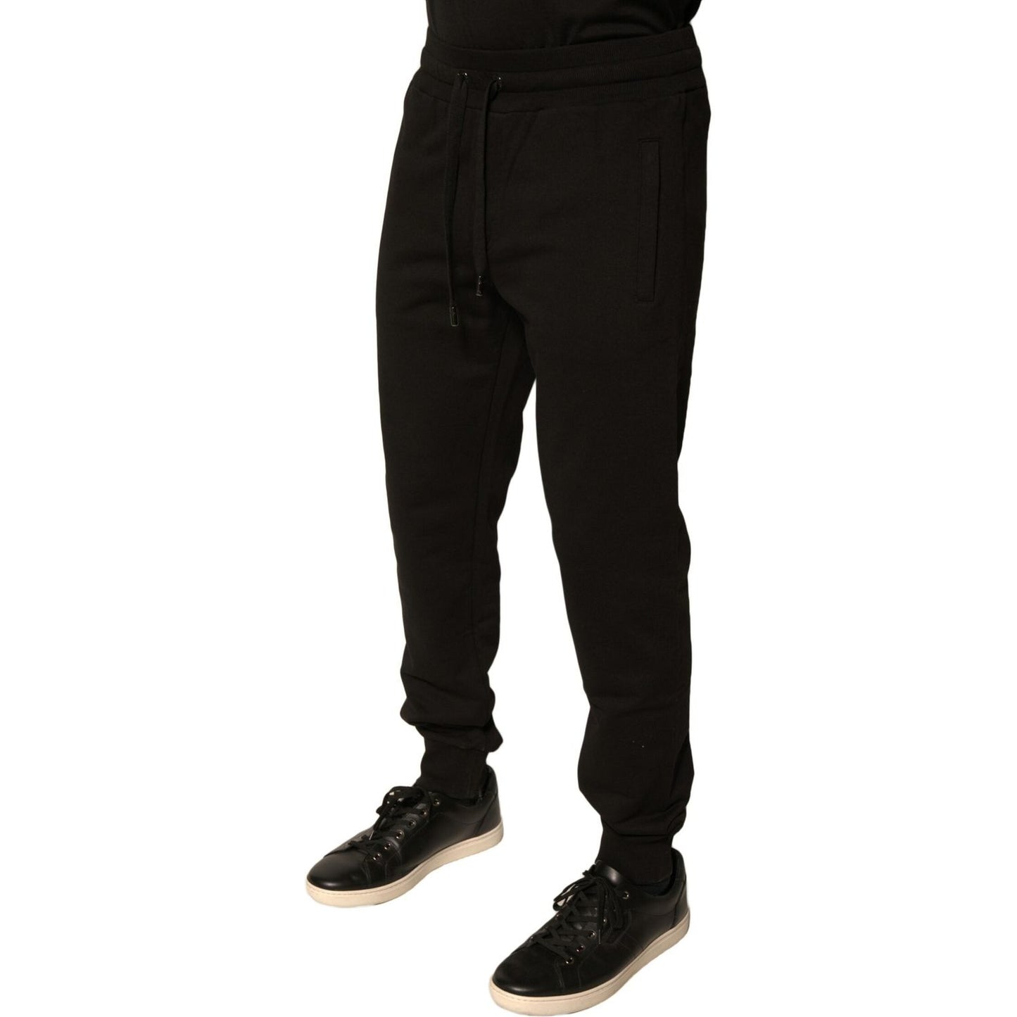 Dolce & Gabbana Black Cotton Jogger Men Sweatpants Pants Dolce & Gabbana Black