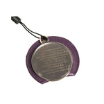Dolce & Gabbana Purple Calfskin Leather Round Logo Hand Mirror Holder SMY10593