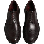 Dolce & Gabbana Brown Leather Derby Wingtip Lace Up Formal Dress Shoes