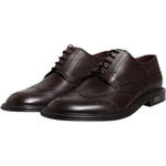 Dolce & Gabbana Brown Leather Derby Wingtip Lace Up Formal Dress Shoes