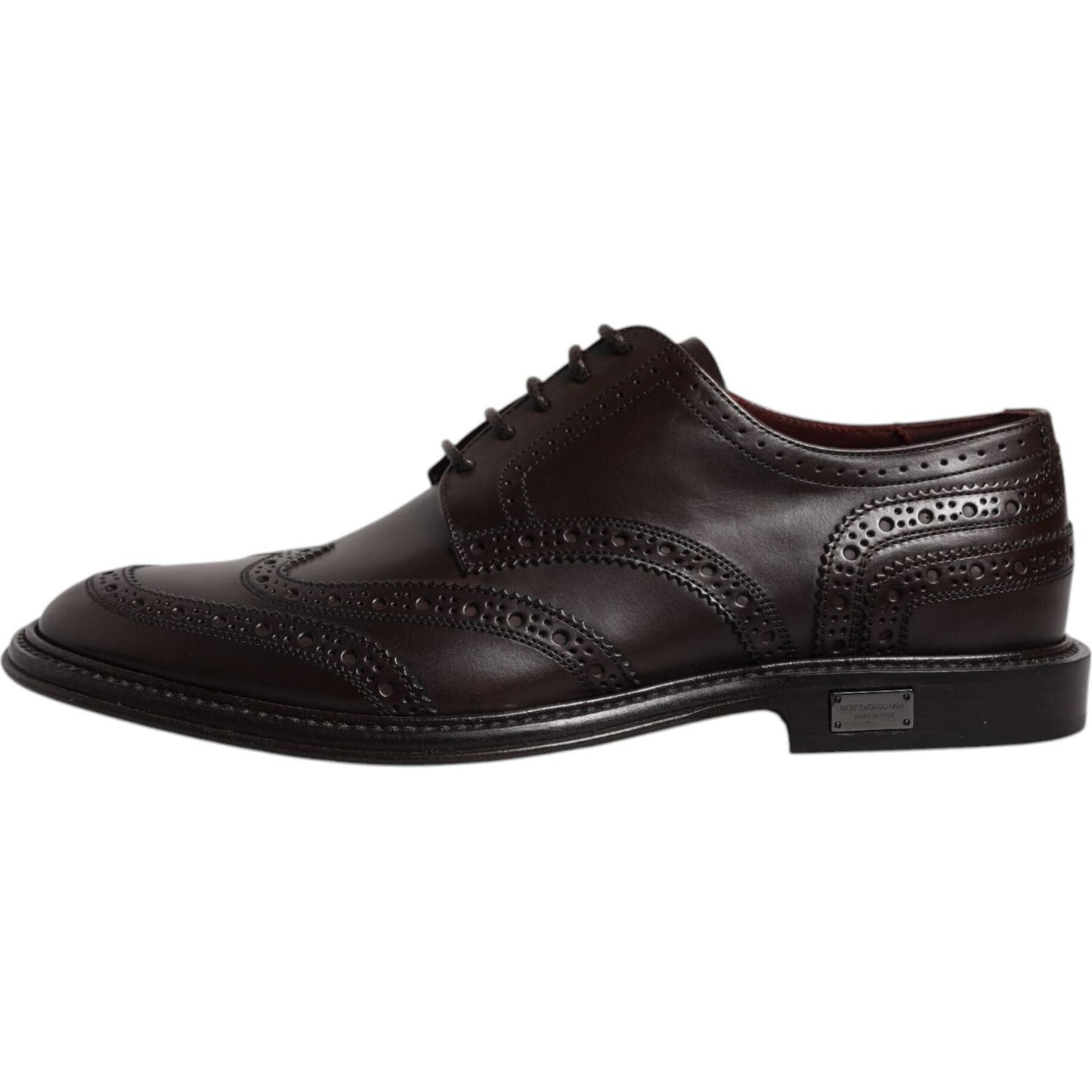Dolce & Gabbana Brown Leather Derby Wingtip Lace Up Formal Dress Shoes