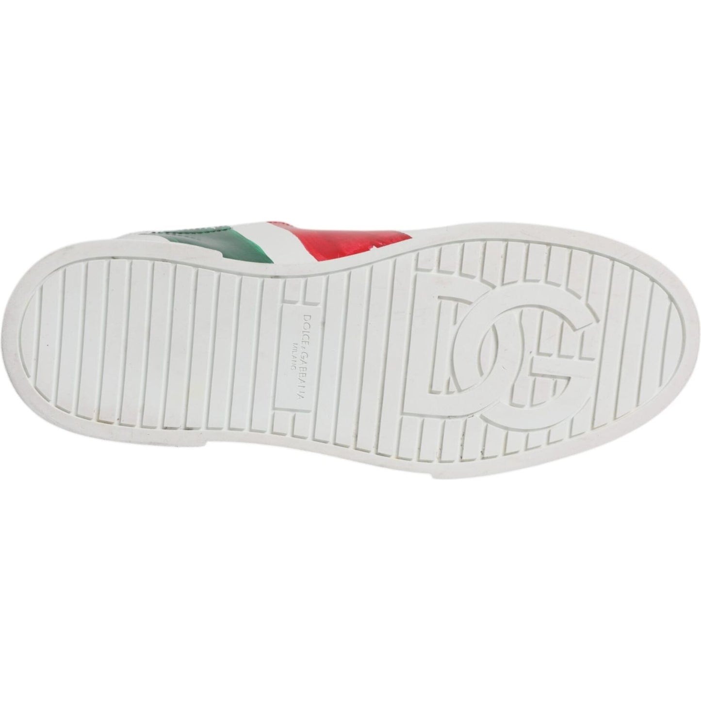 Dolce & Gabbana White Portofino Made In Italy Print Sneakers Shoes Dolce & Gabbana Light Gray