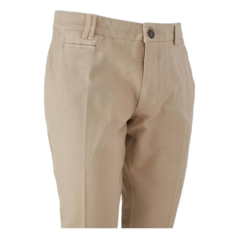 Yes Zee Beige Cotton Men Trousers Yes Zee Rosy Brown
