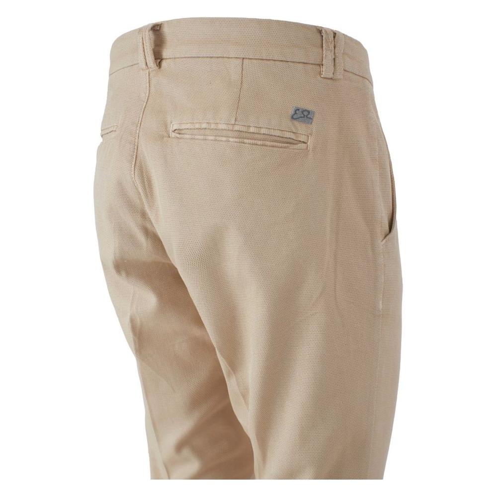 Yes Zee Beige Cotton Men Trousers Yes Zee Rosy Brown
