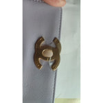 Chanel Blue Quilted Calfskin Framing Chain Flap Mini crossbody Bag