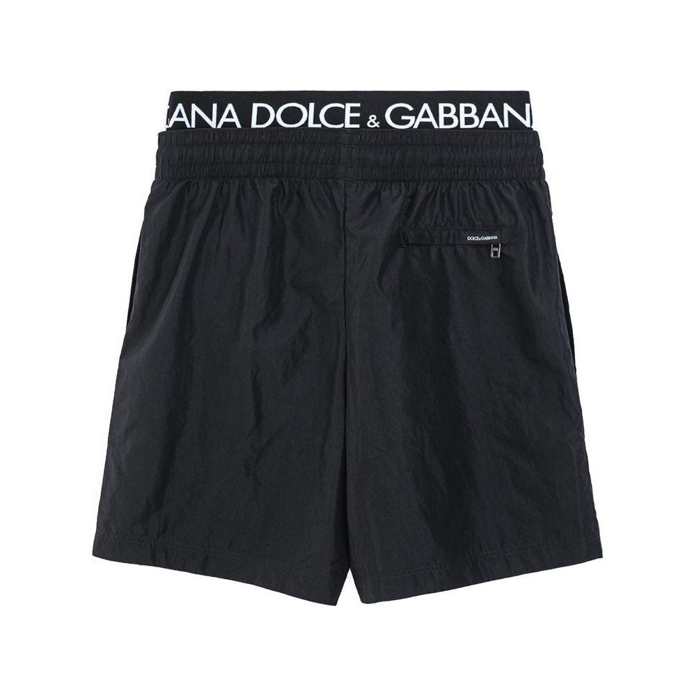 Dolce & Gabbana Black Polyester Swimwear Dolce & Gabbana Dark Slate Gray