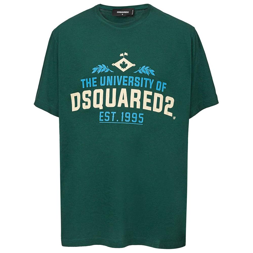 Dsquared² Green Cotton T-Shirt Dsquared² Dark Slate Gray