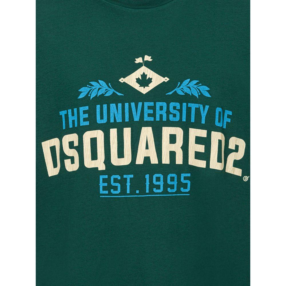 Dsquared² Green Cotton T-Shirt Dsquared² Dark Slate Gray