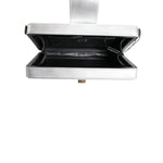 Dolce & Gabbana Metallic Silver DG BOX Leather Shoulder Strap Bag