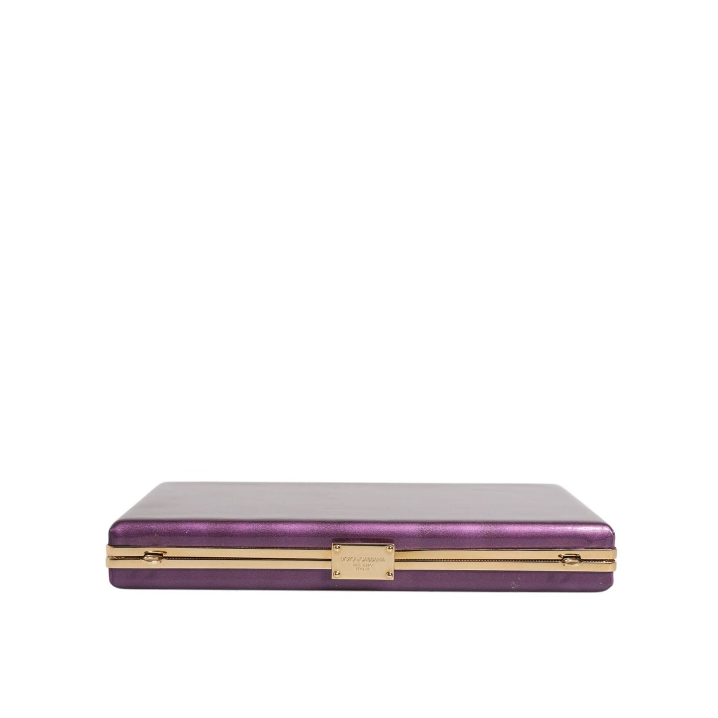 Dolce & Gabbana Purple Leather Clutch Evening Crossbody Bag