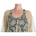 Dolce & Gabbana Golden Floral Lace Kaftan Sundress Dolce & Gabbana Rosy Brown