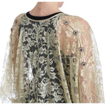 Dolce & Gabbana Golden Floral Lace Kaftan Sundress Dolce & Gabbana Rosy Brown