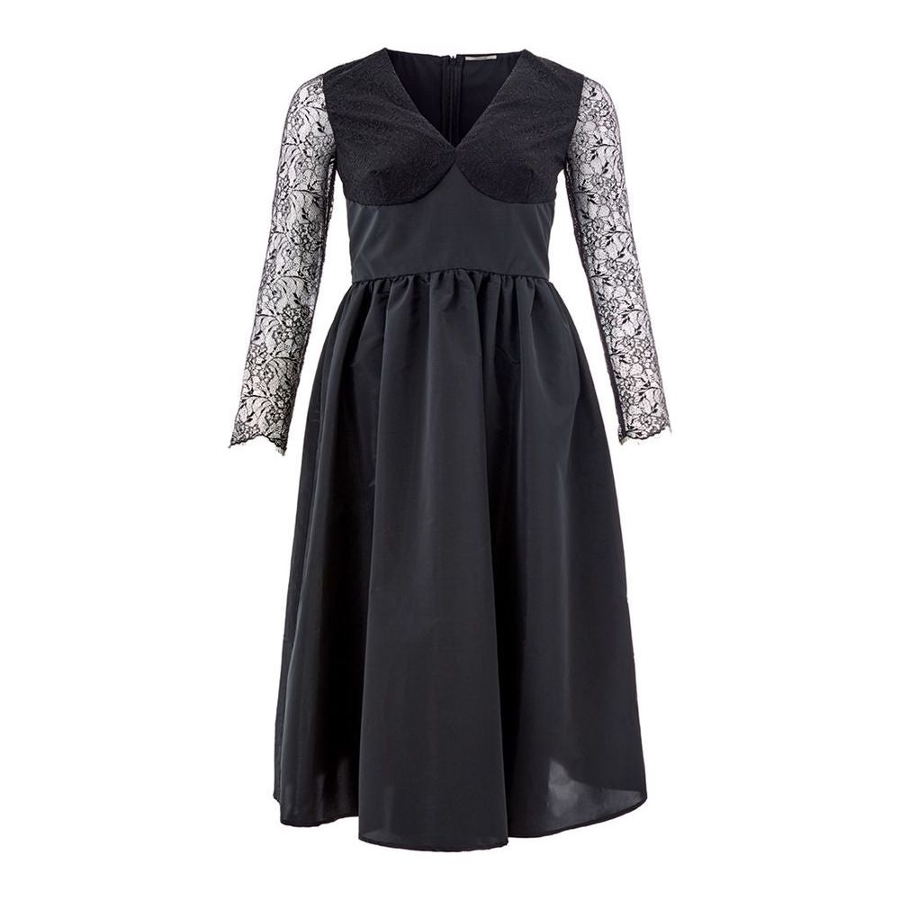 Lardini Elegant Black Polyester Dress Lardini Dark Slate Gray