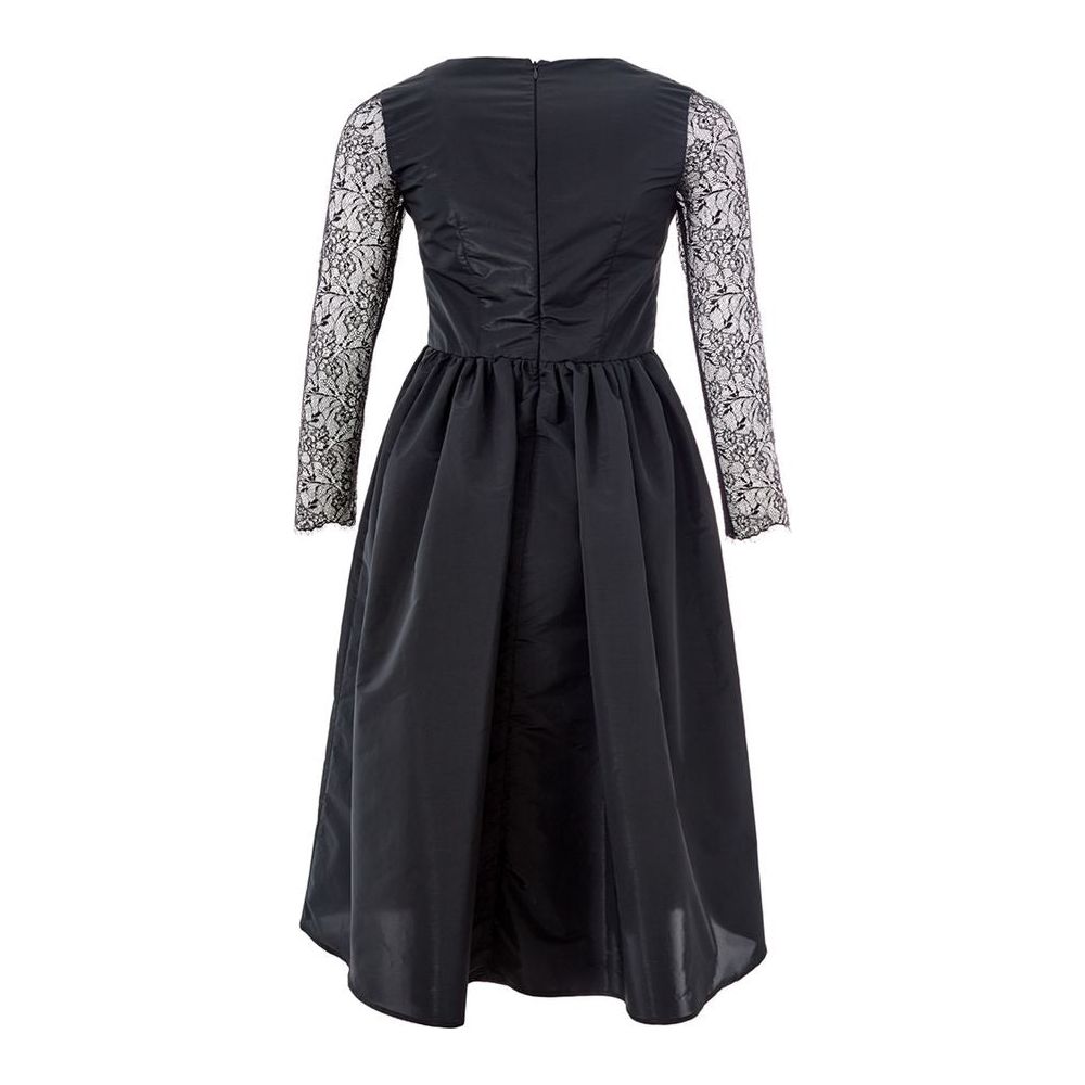 Lardini Elegant Black Polyester Dress Lardini Dark Slate Gray