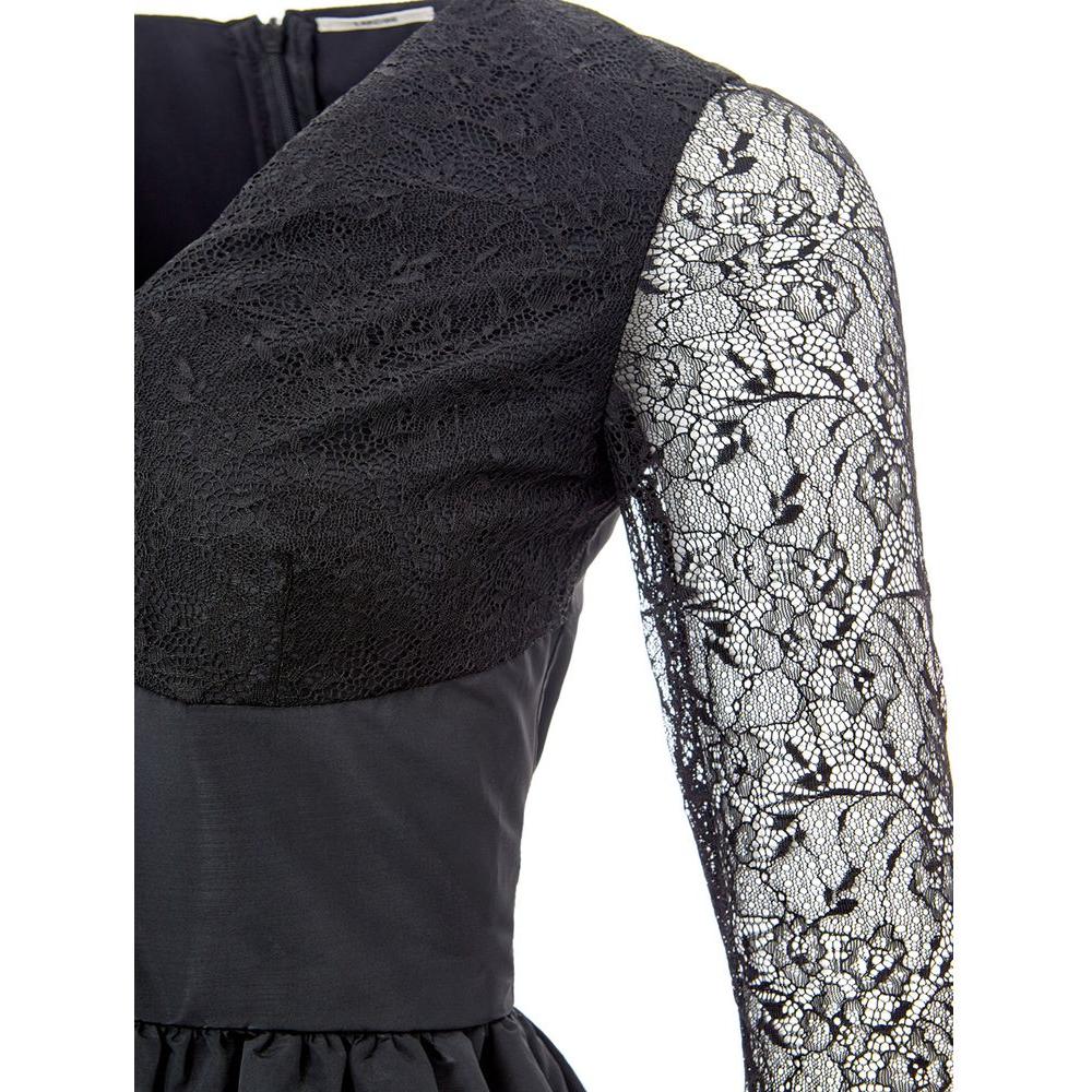 Lardini Elegant Black Polyester Dress Lardini Dark Slate Gray