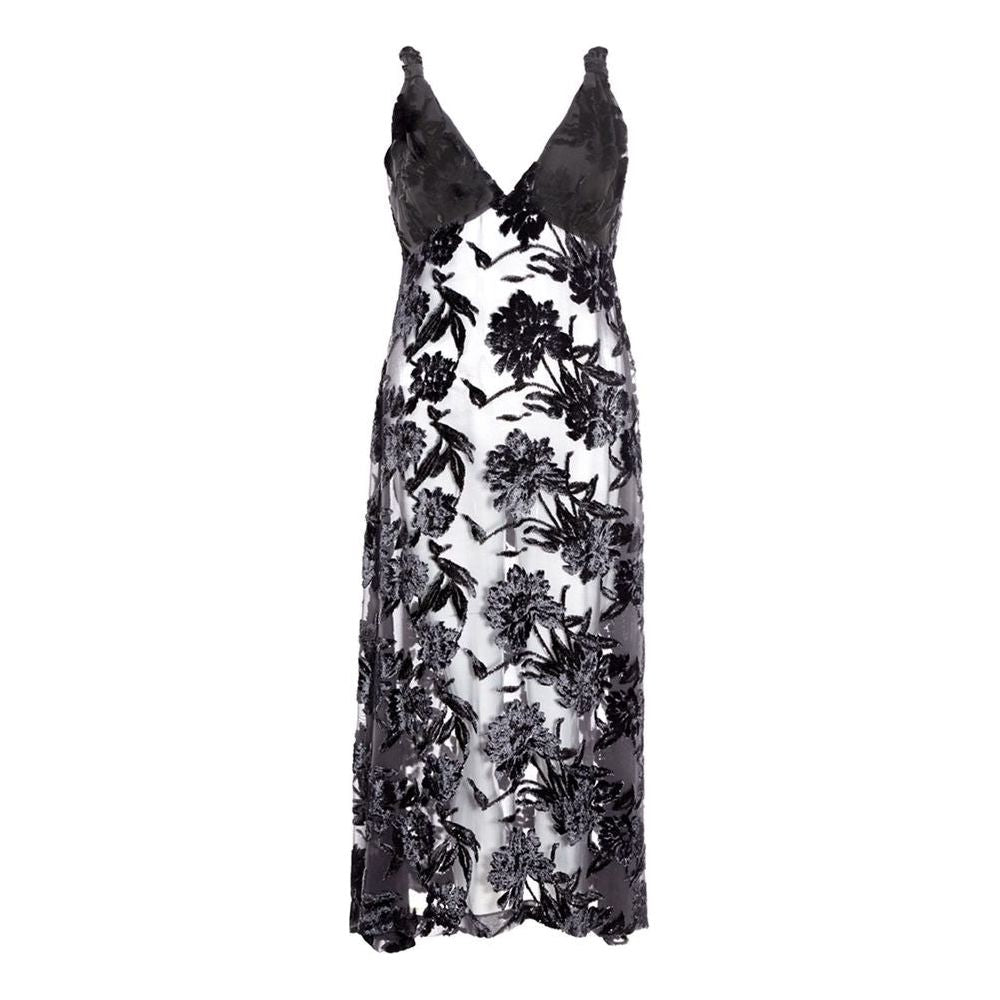 Lardini Elegant Black Viscose Dress Lardini Dark Slate Gray