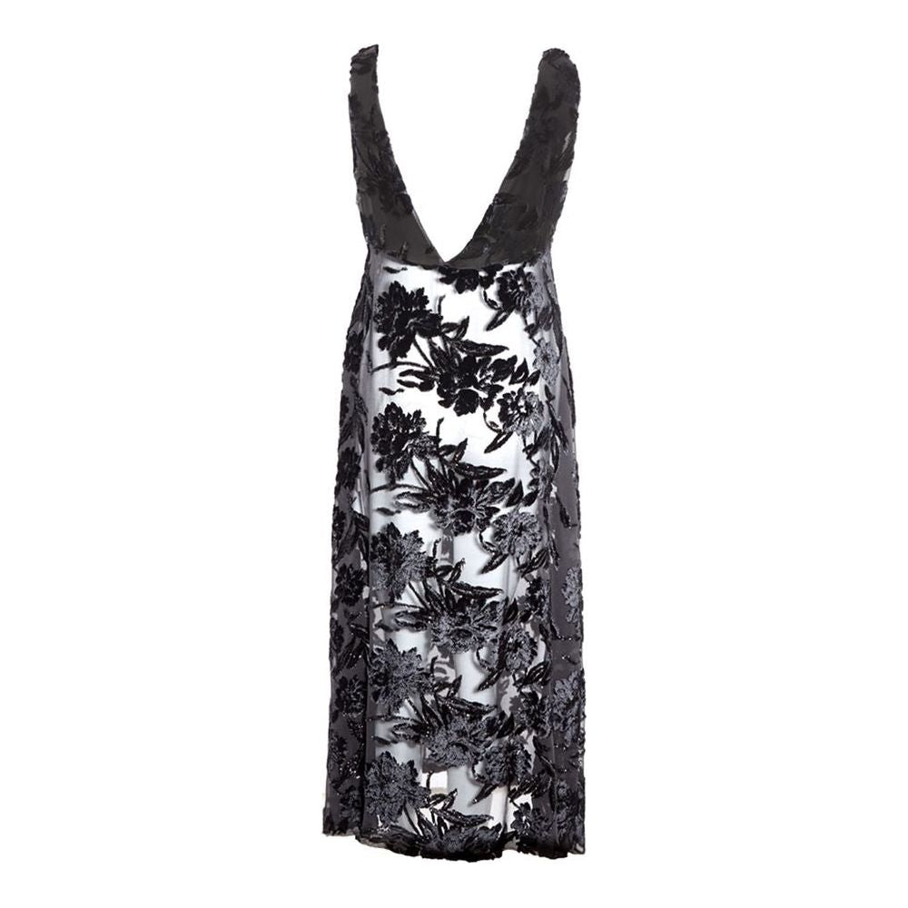 Lardini Elegant Black Viscose Dress Lardini Dark Slate Gray
