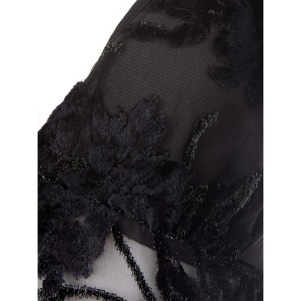 Lardini Elegant Black Viscose Dress Lardini Black