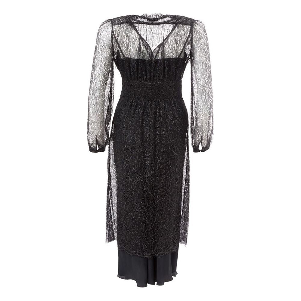 Lardini Elegant Black Nylon Dress Lardini Gray