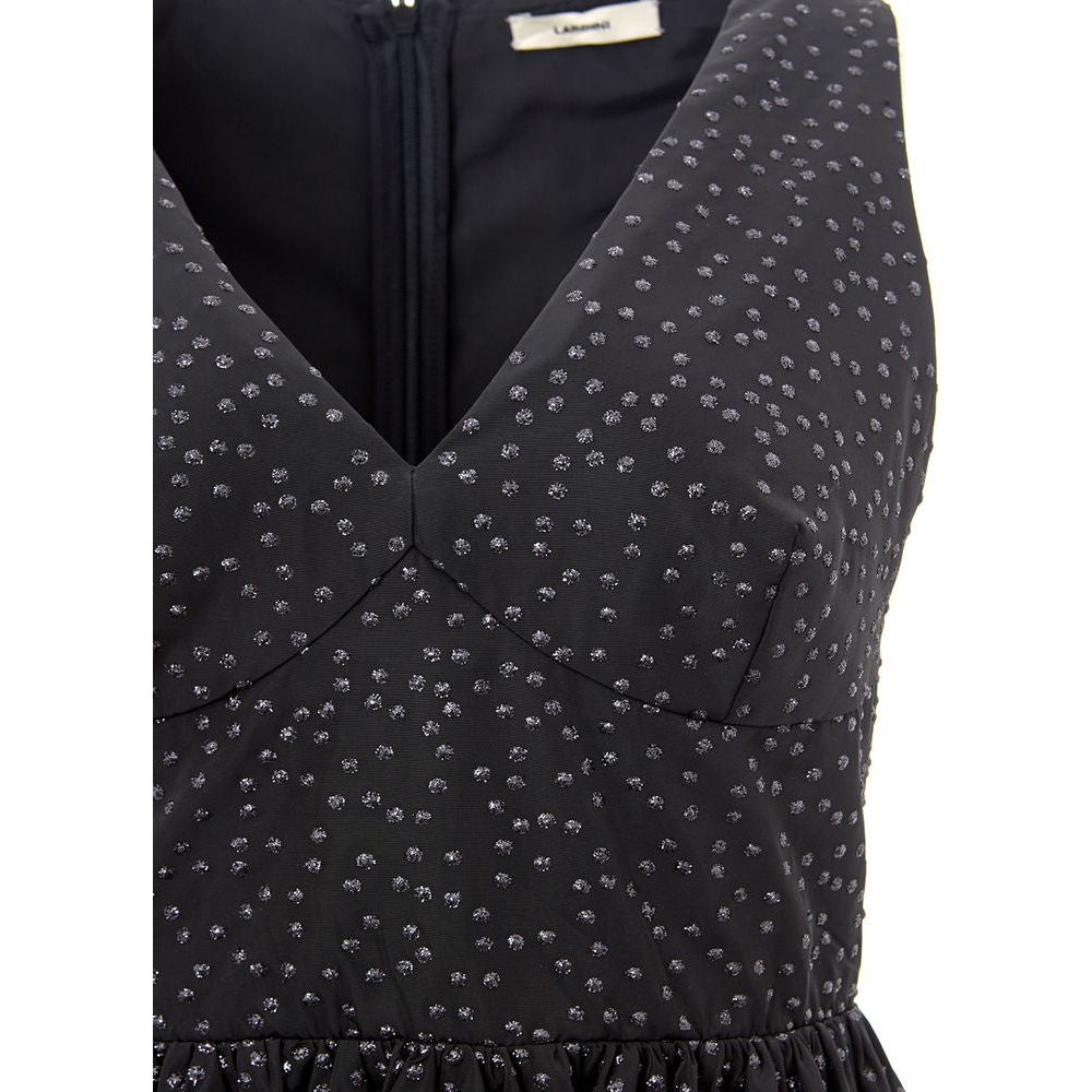 Lardini Elegant Black Polyethylene Dress Lardini Dark Slate Gray