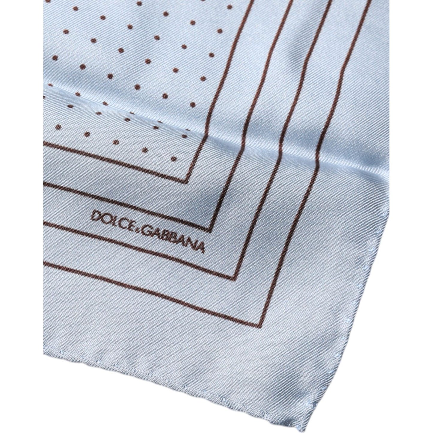 Dolce & Gabbana Sky Blue Polka Dots Square Handkerchief Scarf