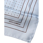 Dolce & Gabbana Sky Blue Polka Dots Square Handkerchief Scarf