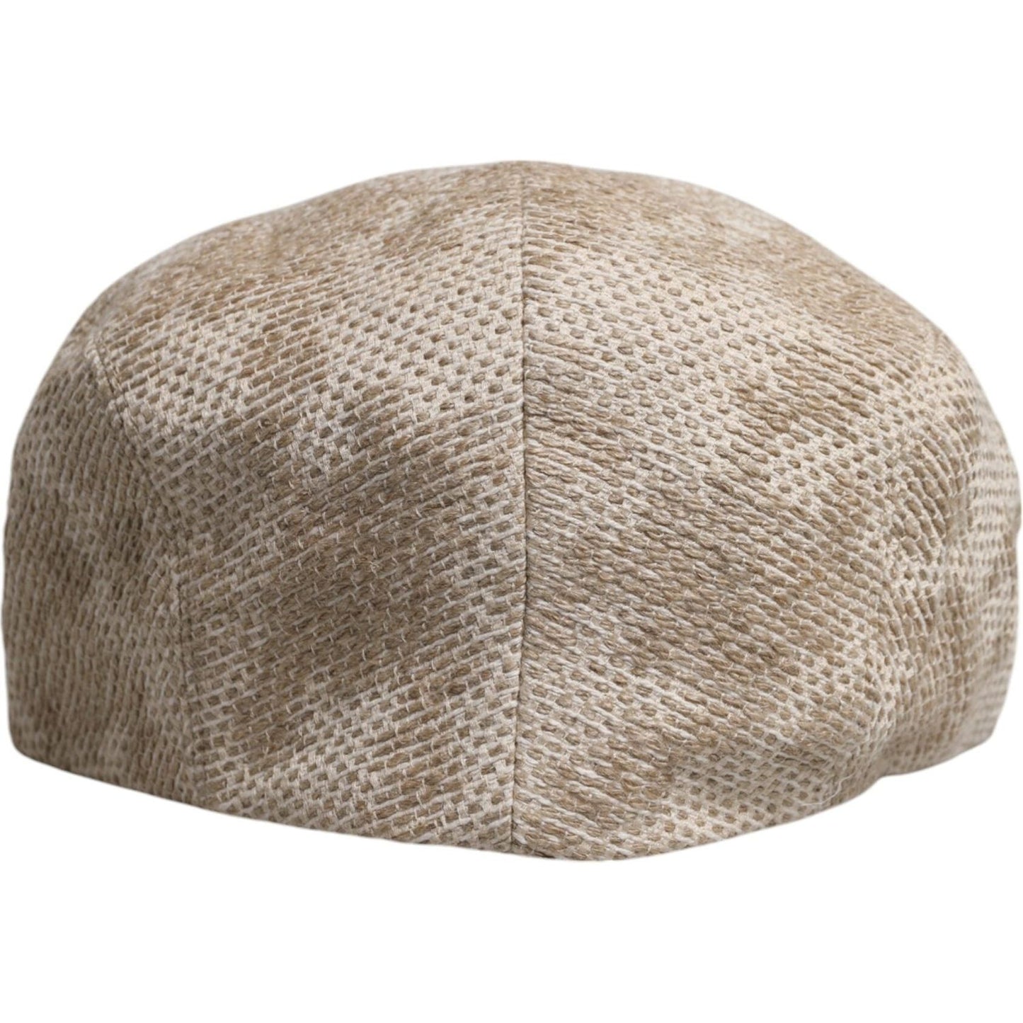 Dolce & Gabbana Beige Floral Linen Newsboy Hat