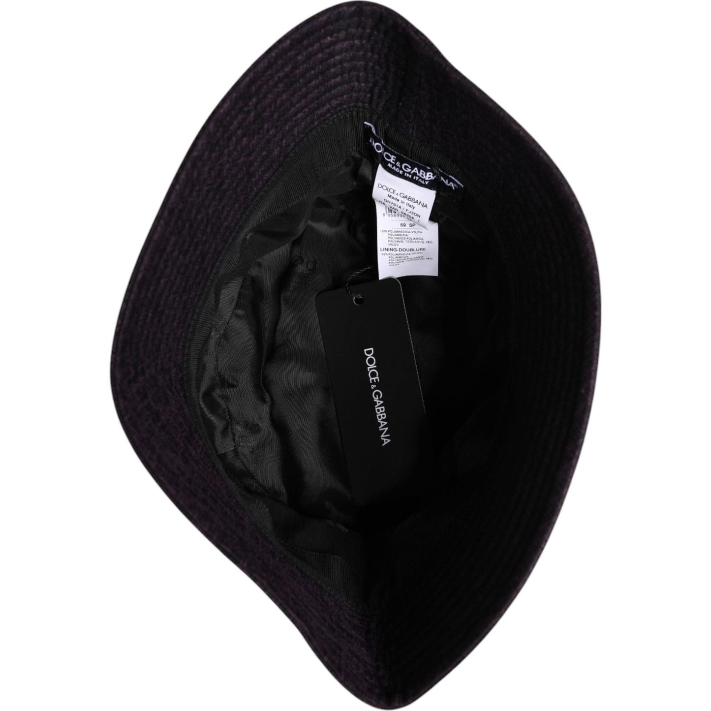 Dolce & Gabbana Black Wide Brim Nylon Bucket Hat