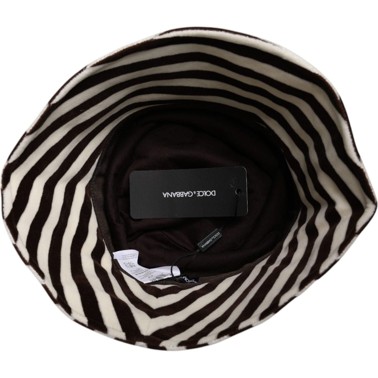 Dolce & Gabbana Black White Stripes Cotton Bucket Cap