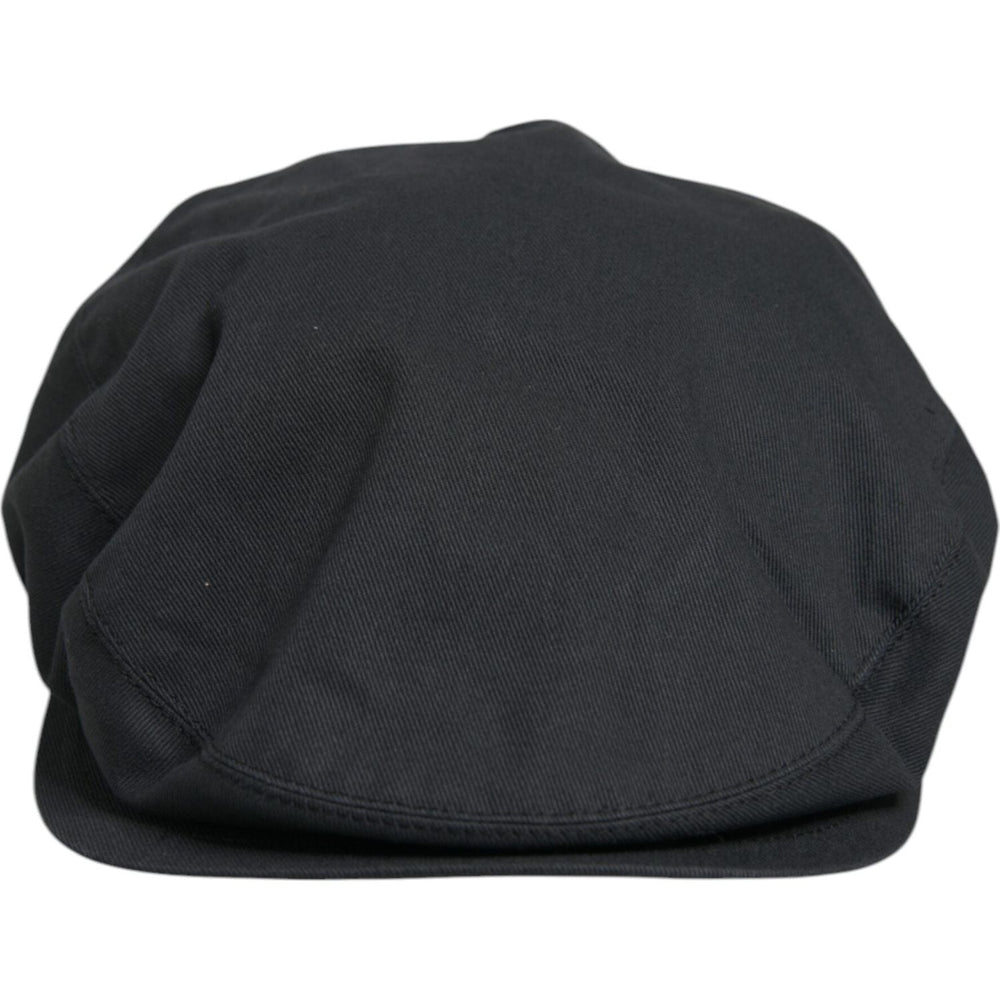 Dolce & Gabbana Black Cotton Newsboy Capello Cabbie Hat