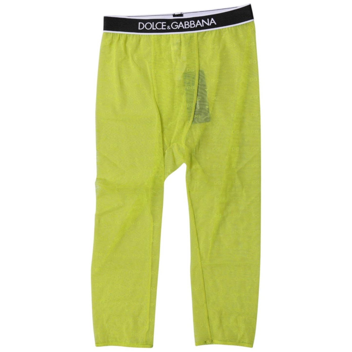 Dolce & Gabbana Green DG Logo Nylon Cropped Tights Underwear
