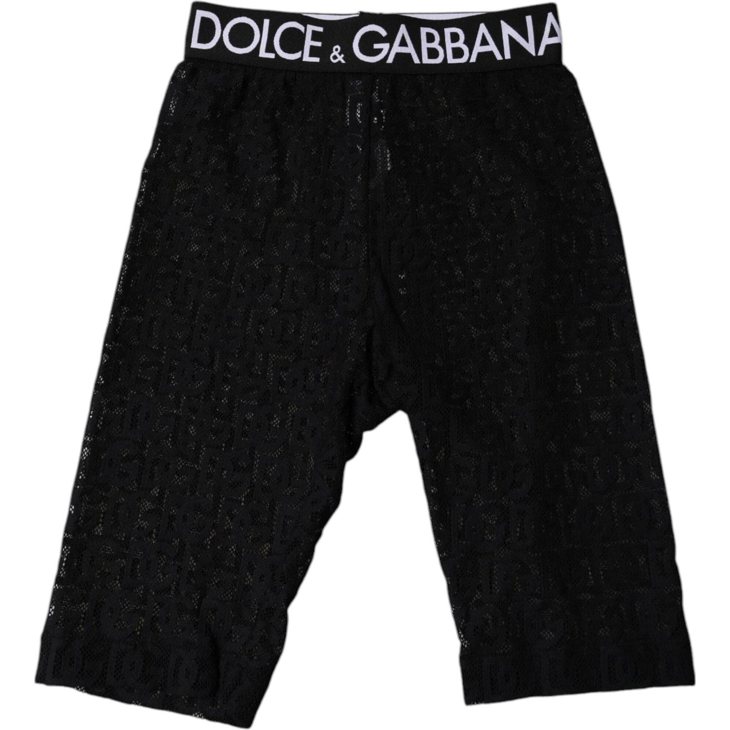 Dolce & Gabbana Black Logo Monogram Cropped Tights Underwear