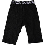 Dolce & Gabbana Black Logo Monogram Cropped Tights Underwear