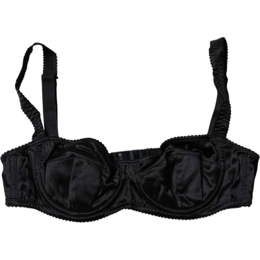 Dolce & Gabbana Black Silk Stretch Balconette Brassiere Underwear