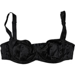 Dolce & Gabbana Black Silk Stretch Balconette Brassiere Underwear