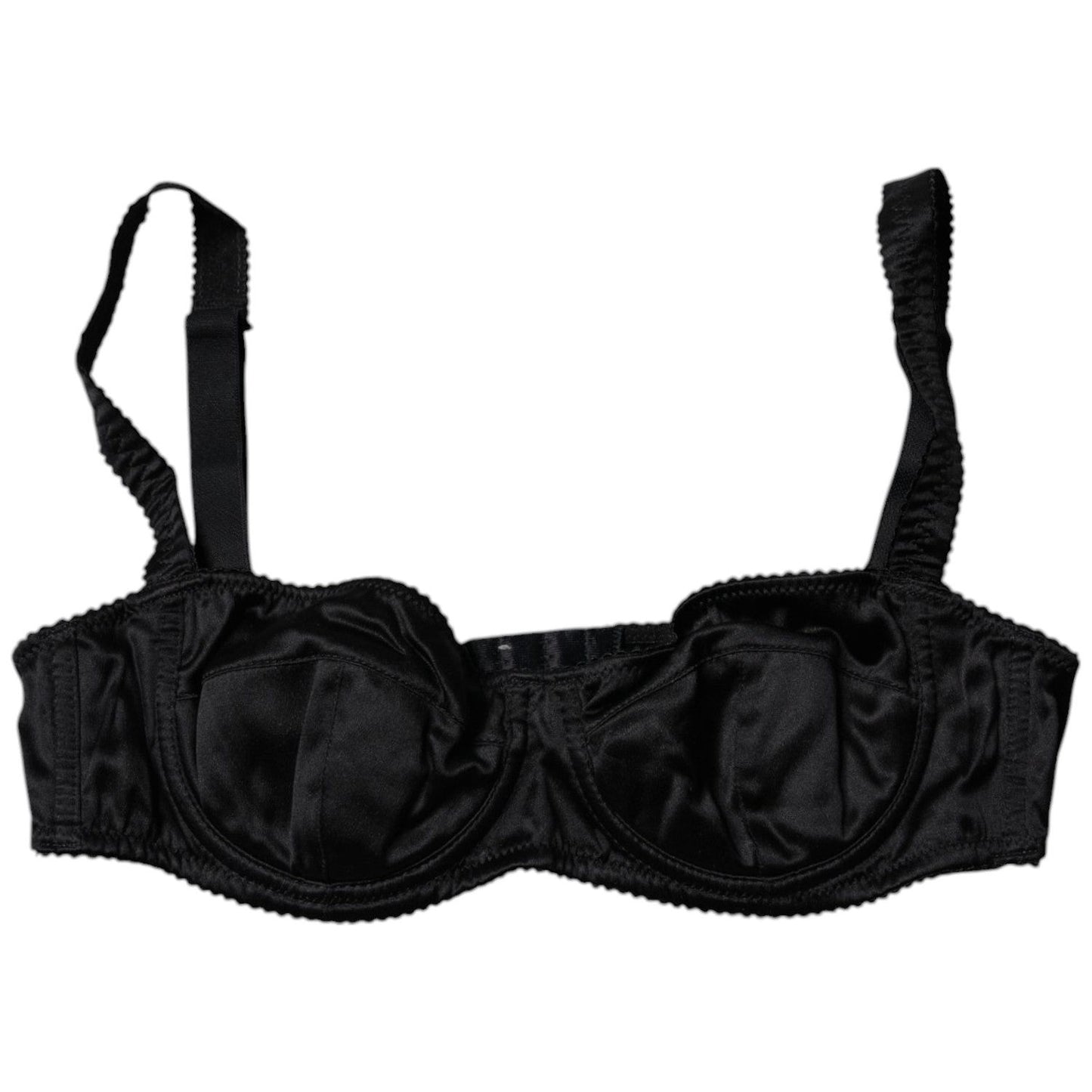 Dolce & Gabbana Black Silk Stretch Balconette Brassiere Underwear