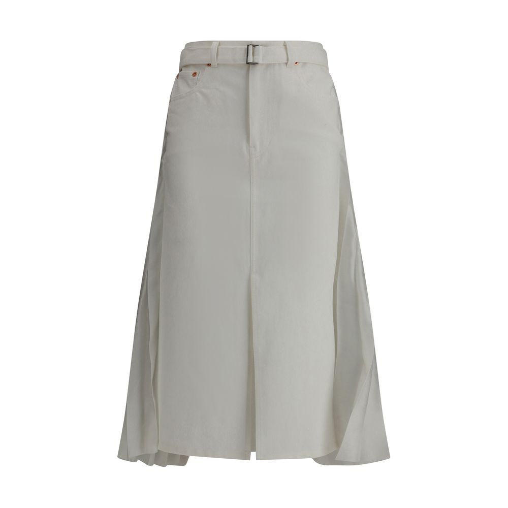 Sacai Denim plissè midi Skirt Sacai Dark Gray