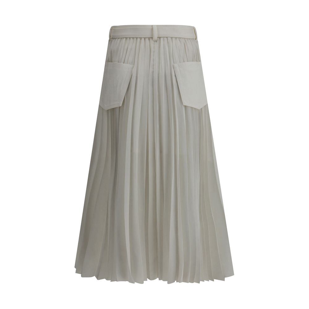 Sacai Denim plissè midi Skirt Sacai Dark Gray