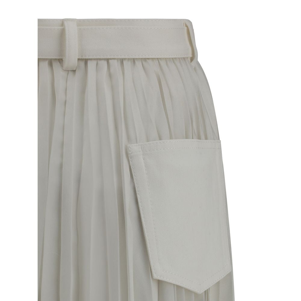 Sacai Denim plissè midi Skirt Sacai Dark Gray