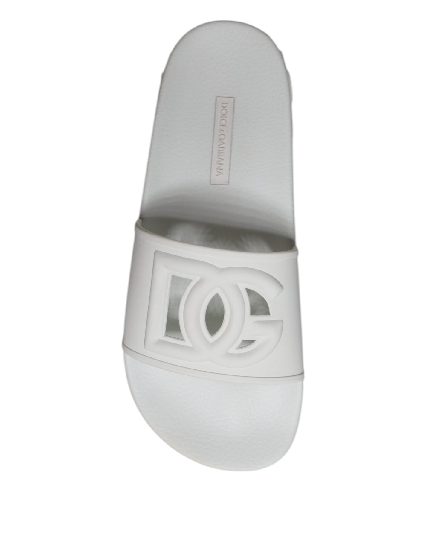 Dolce & Gabbana White Rubber Slides Sandals Beachwear Shoes Dolce & Gabbana Gray