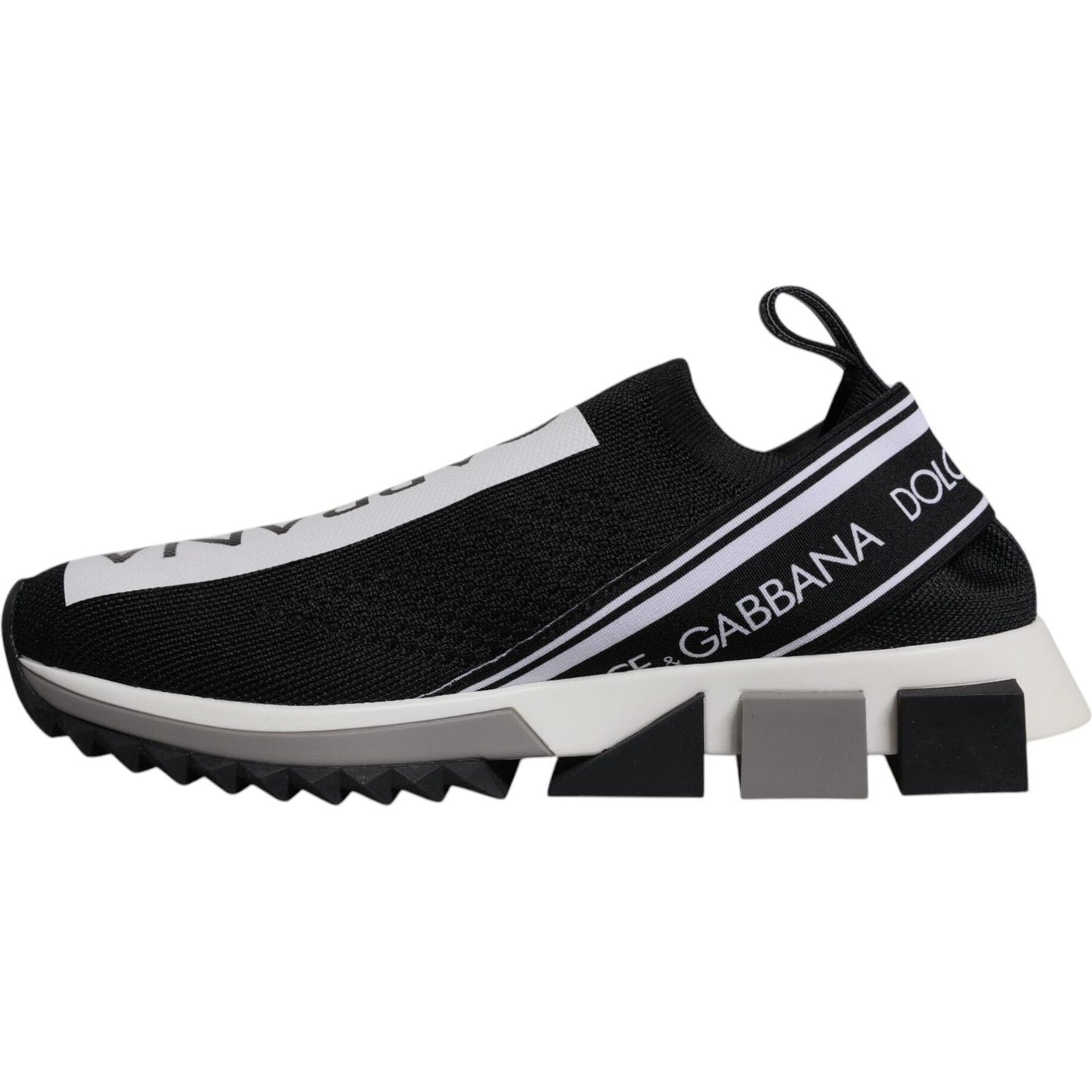 Dolce & Gabbana Black White Slip On Sorrento Sneakers Shoes Dolce & Gabbana Light Gray