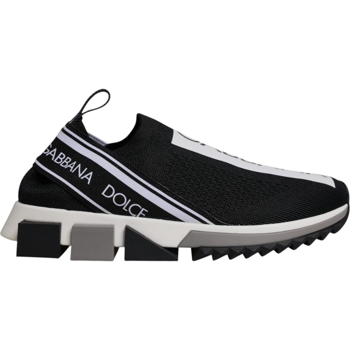 Dolce & Gabbana Black White Slip On Sorrento Sneakers Shoes Dolce & Gabbana Gray