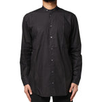 Dolce & Gabbana Black Cotton Button Down Men Casual Shirt