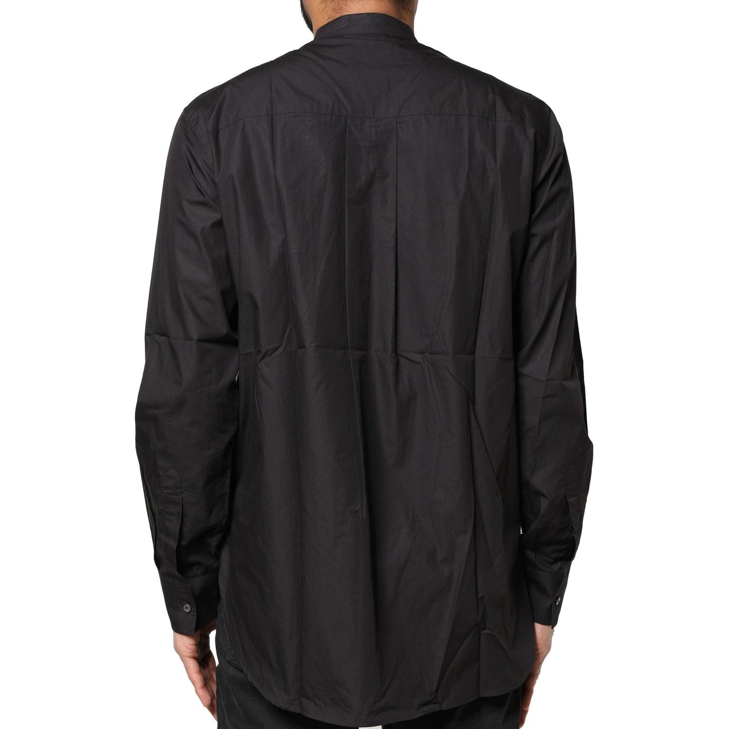 Dolce & Gabbana Black Cotton Button Down Men Casual Shirt