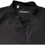 Dolce & Gabbana Black Cotton Button Down Men Casual Shirt
