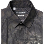 Dolce & Gabbana Black Royal Pet Portrait GOLD Dress Shirt