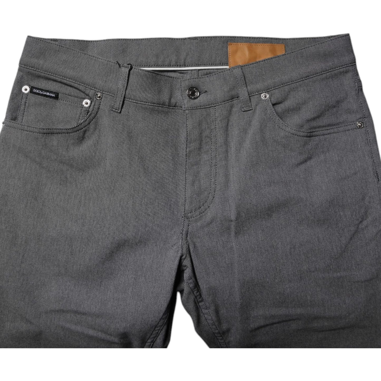 Dolce & Gabbana Gray Cotton Stretch Skinny Denim Jeans Dolce & Gabbana Dark Slate Gray
