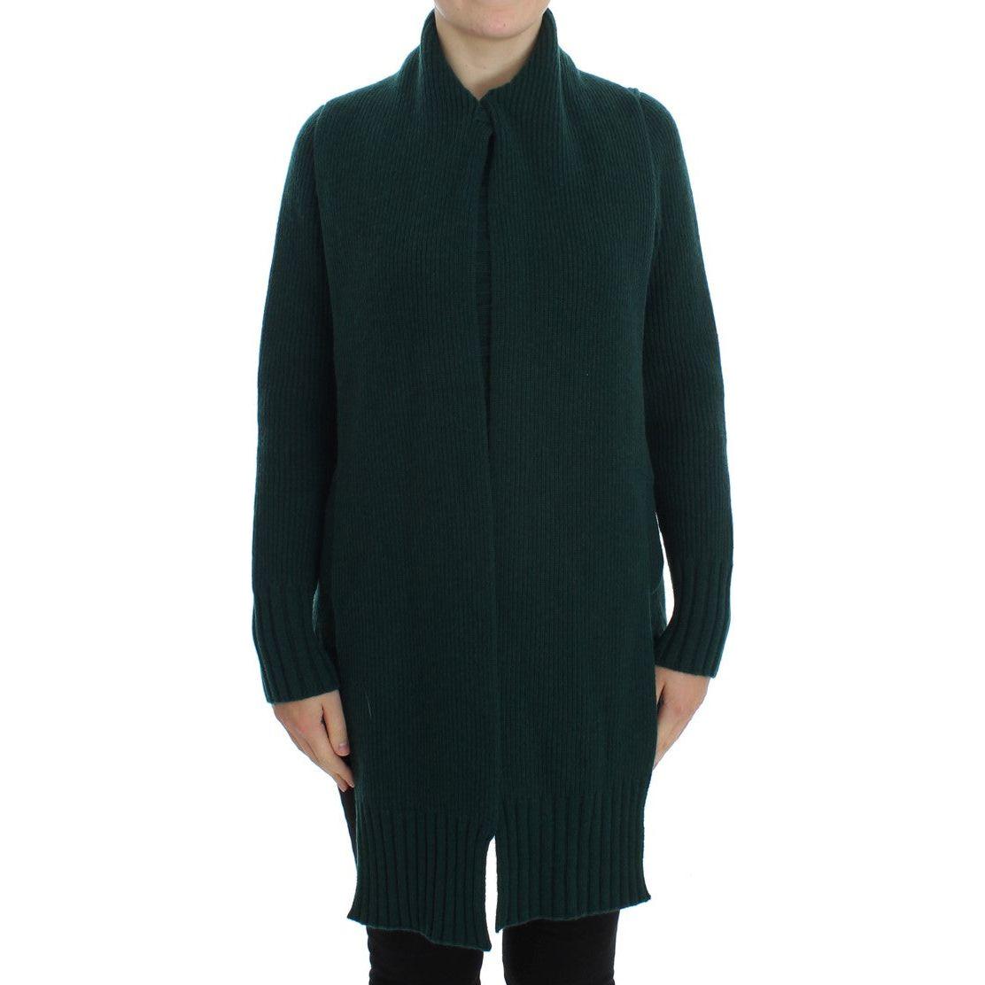 Dolce & Gabbana Elegant Green Cashmere Cardigan Sweater Dolce & Gabbana Black