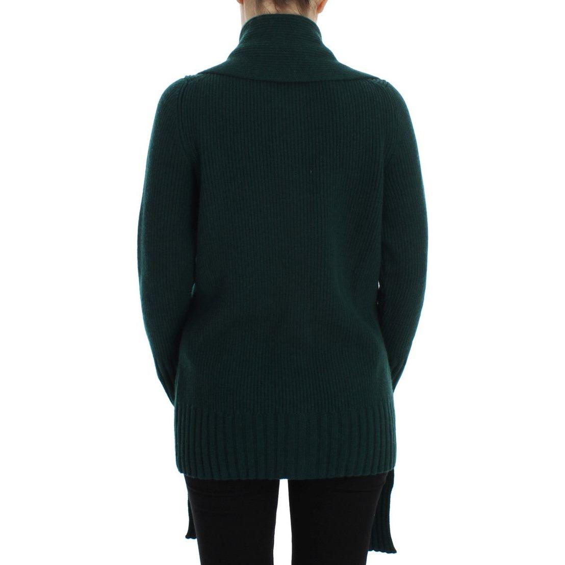 Dolce & Gabbana Elegant Green Cashmere Cardigan Sweater Dolce & Gabbana Black