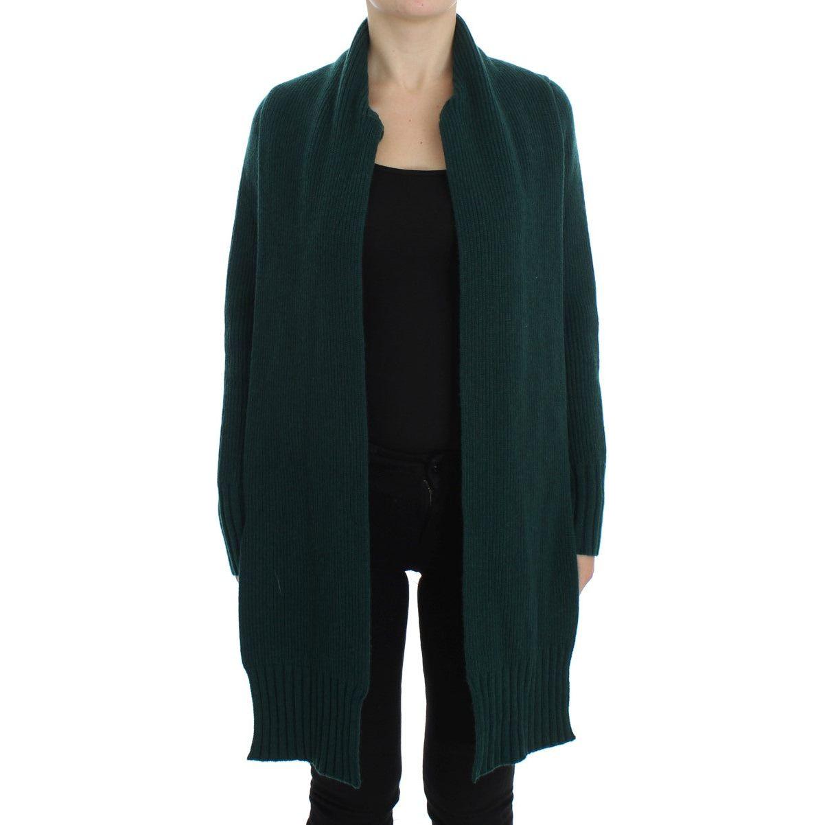 Dolce & Gabbana Elegant Green Cashmere Cardigan Sweater Dolce & Gabbana Black